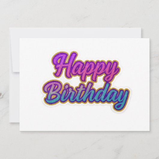 Invitation Joyeuse conception de typographie d'anniversaire e (Devant)