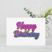Invitation Joyeuse conception de typographie d'anniversaire e (Debout devant)