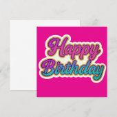 Invitation Joyeuse conception de typographie d'anniversaire e (Devant / Derrière)