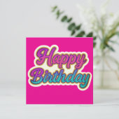Invitation Joyeuse conception de typographie d'anniversaire e (Debout devant)
