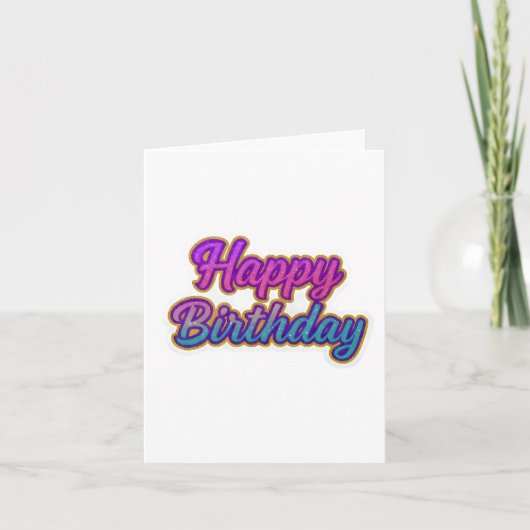 Invitation Joyeuse conception de typographie d'anniversaire e (Devant)