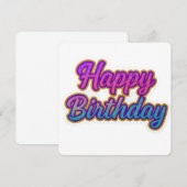 Invitation Joyeuse conception de typographie d'anniversaire e (Devant / Derrière)