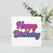 Invitation Joyeuse conception de typographie d'anniversaire e (Debout devant)