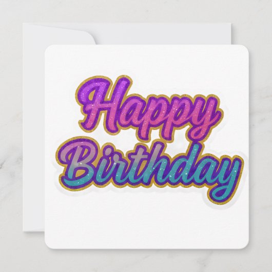 Invitation Joyeuse conception de typographie d'anniversaire e (Devant)