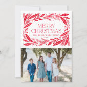 Invitation Joyeuse couronne rouge Noël (Devant)