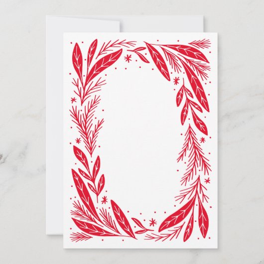 Invitation Joyeuse couronne rouge Noël (Dos)