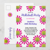 Invitation joyeuse d'anniversaire de Pickleball mi (Devant / Derrière)