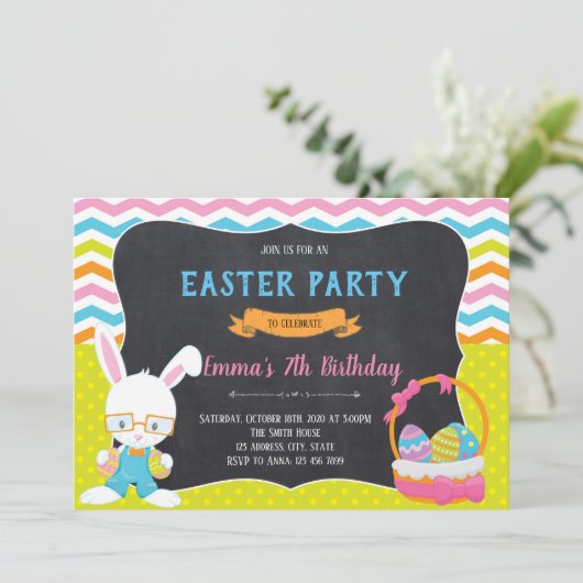 Invitation joyeuse de Pâques (Debout devant)