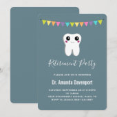 Invitation Joyeuse dent dentaire souriante belle retraite (Devant / Derrière)