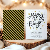 Invitation Joyeuse et brillante Black and Gold Holiday Party