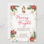 Invitation Joyeuse et brillante lanterne du dîner de Noël (Devant)