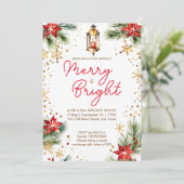 Invitation Joyeuse et brillante lanterne du dîner de Noël (Debout devant)