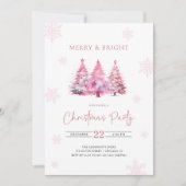 Invitation Joyeuse et fête de Noël rose vif (Devant)