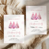 Invitation Joyeuse et fête de Noël rose vif