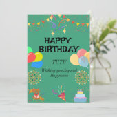 Invitation Joyeuse fête d'anniversaire (Debout devant)