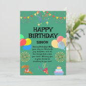 Invitation Joyeuse fête d'anniversaire (Debout devant)