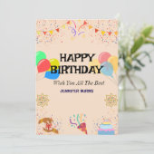 Invitation Joyeuse fête d'anniversaire (Debout devant)