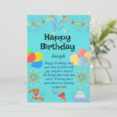 Invitation Joyeuse fête d'anniversaire (Debout devant)