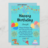 Invitation Joyeuse fête d'anniversaire (Devant / Derrière)