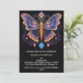 Invitation Joyeuse Fête d'Anniversaire avec un Design Rétro d (Debout devant)