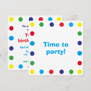 Invitation Joyeuse Fête d'Anniversaire Enfants avec des Point