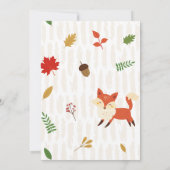 Invitation Joyeuse Fête d'Automne Animaux de la Forêt Anniver (Dos)