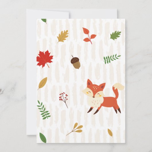 Invitation Joyeuse Fête d'Automne Animaux de la Forêt Anniver (Dos)