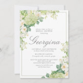 Invitation Joyeuse Fête de Fiançailles avec Monogramme Floral (Devant)