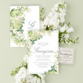 Invitation Joyeuse Fête de Fiançailles avec Monogramme Floral