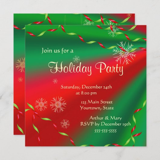 Invitation Joyeuse fête de fin d'année (Devant / Derrière)