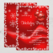 Invitation Joyeuse fête de fin d'année sur fond rouge et vert (Devant / Derrière)