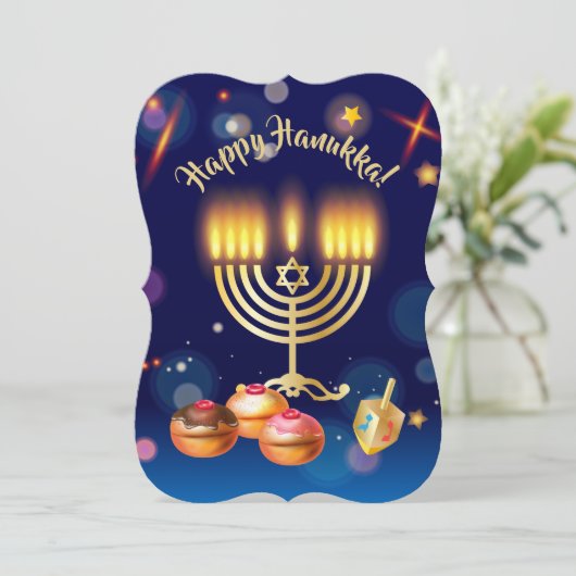 Invitation Joyeuse fête de Hanoucca, Festival des lumières (Debout devant)