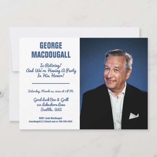 Invitation Joyeuse fête de la retraite (Devant)