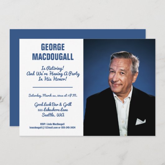 Invitation Joyeuse fête de la retraite (Devant / Derrière)