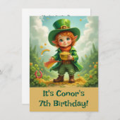 Invitation Joyeuse fête de la Saint Patrick de l'enfant de Le (Devant / Derrière)