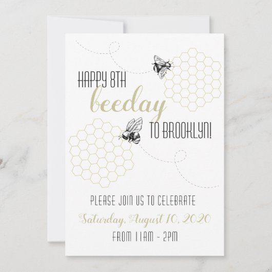 Invitation Joyeuse fête de l'abeille ! (Devant)