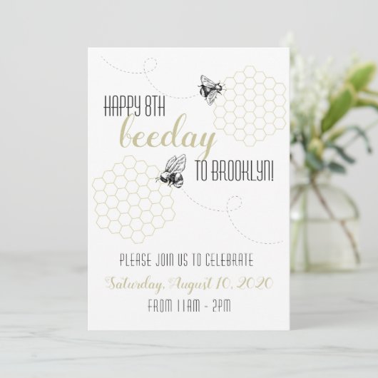 Invitation Joyeuse fête de l'abeille ! (Debout devant)