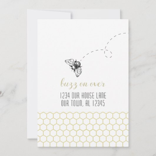 Invitation Joyeuse fête de l'abeille ! (Dos)