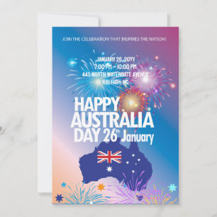 Invitation Joyeuse Fête de l'Australie 26 janvier Festival de