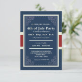 Invitation Joyeuse fête de l'indépendance 4 juillet (Debout devant)
