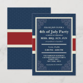 Invitation Joyeuse fête de l'indépendance 4 juillet (Devant / Derrière)
