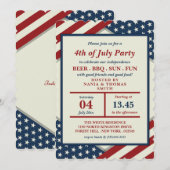 Invitation Joyeuse fête de l'indépendance de l'Amérique (Devant / Derrière)
