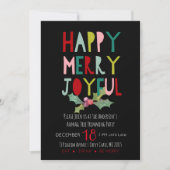 Invitation Joyeuse Fête de Noël Heureuse et Joyeuse (Devant)