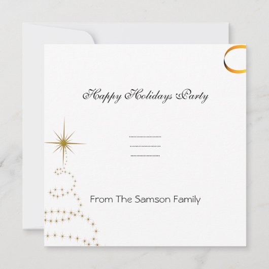 Invitation Joyeuse fête de Noël or Rouge Noir Noël Parties sc (Dos)