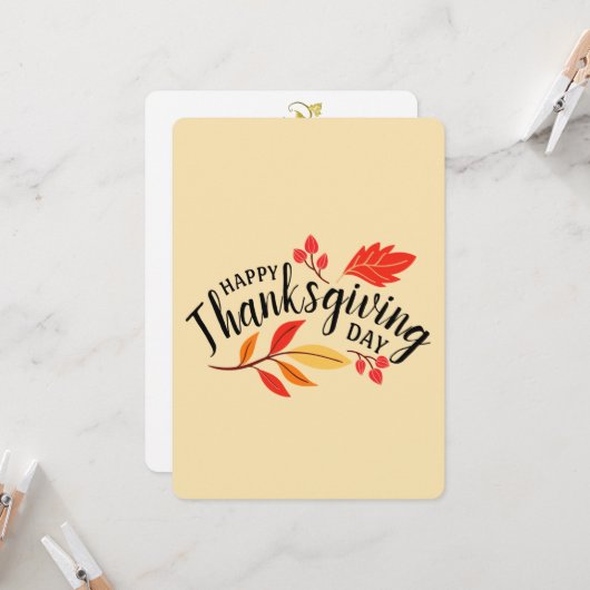 Invitation Joyeuse fête de Thanksgiving (Devant/Arrière en situation)