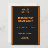 INVITATION JOYEUSE FÊTE DE THANKSGIVING (Dos)