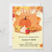 Invitation Joyeuse fête de Thanksgiving (Devant)
