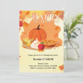 Invitation Joyeuse fête de Thanksgiving (Debout devant)