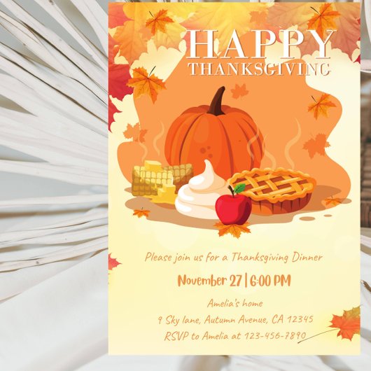 Invitation Joyeuse fête de Thanksgiving