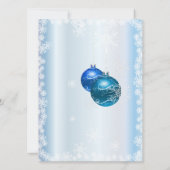 Invitation Joyeuse fête de vacances sur glace-bleu (Dos)